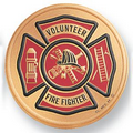 7/8" Etched Enameled Medal Insert (Volunteer Firefighter)